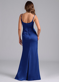 Azazie Donielle Bridesmaid Dresses Royal Blue Mermaid Corset Stretch Satin Dress image2