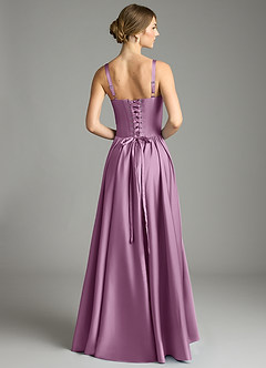 Azazie Evadina Suknie dla druhen Linia A Gorset Satyna elastyczna Do ziemi Sukienka image2