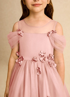 Azazie Juni Robe Demoiselle D'honneur Fillette Robe Princesse en Tulle Plissée Rosette image9