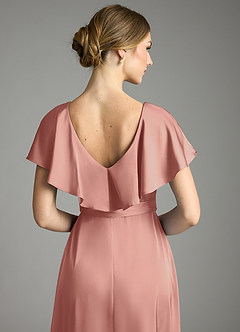 Azazie Lainey Vestidos de damas de honor Vestido de Rosetón de Satén Elástico de Corte en A con Con bolsillos image2