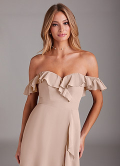 Azazie Lyra Bridesmaid Dresses English Rose A-Line Chiffon Convertible Dress image1
