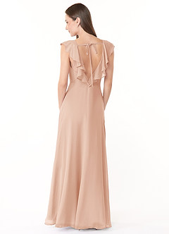 Azazie Yoko Bridesmaid Dresses English Rose A-Line Ruched Chiffon Dress image3