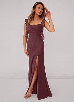 Barbie ♥ Azazie Bridesmaid Dresses Sangria Mermaid Corset Chiffon Dress image1