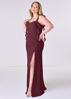 Barbie ♥ Azazie Bridesmaid Dresses Cabernet Mermaid Corset Chiffon Dress image9