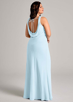 Azazie Rylina Bridesmaid Dresses Sky Blue Mermaid Pleated Chiffon Dress image11