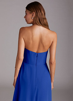 Azazie Wren Bridesmaid Dresses Royal Blue A-Line Side Slit Chiffon Convertible Dress image7