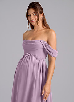 Azazie Saige Maternity Bridesmaid Dresses A-Line Pleated Chiffon Floor-Length Dress image6