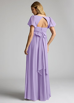 Azazie Madisynn Maternity Bridesmaid Dresses Bow Chiffon Floor-Length Dress image2