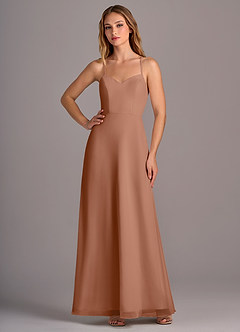 Azazie Mei Abiti da Damigella Abito A-Line in Chiffon Bronzo image3