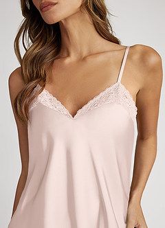 front Pyjama-Set aus Top und Shorts mit Satin-Spitzenbesatz
