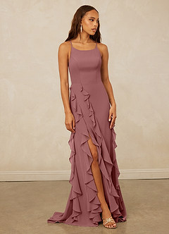 Christian Siriano Bridal for Azazie 1006 Bridesmaid Dresses Desert Rose Mermaid Ruched Chiffon Dress image1