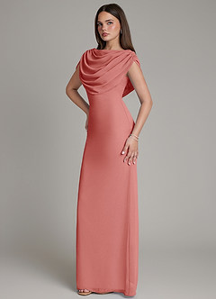 Azazie Hadley Bridesmaid Dresses Antique Rose Mermaid Pleated Chiffon Dress image9