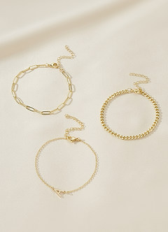 front 3 Piece Initial Letter Bracelet Set