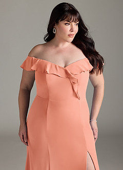 Azazie Sophie Brautjungfernkleider Wandelbar A-Linie Schulterfrei Chiffon Kleid Sonnenuntergang image11