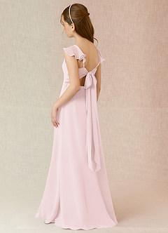 Azazie Everett Junior Blushing Pink A-Line Chiffon Dress image4