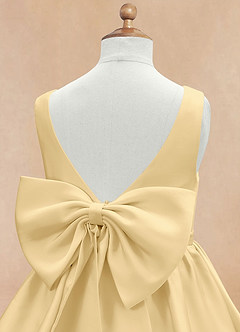 Azazie Margie Flower Girl Klänningar Klä A-Linje i Stretch Satin Rosett image7