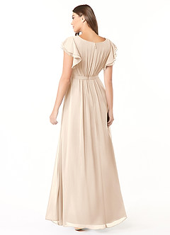 Azazie Daphne Modest Bridesmaid Dresses A-Line Ruffled Chiffon Floor-Length Dress image6