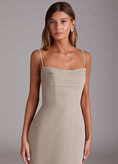 Azazie Saige Bridesmaid Dresses Frost A-Line Off the Shoulder Chiffon Convertible Dress image2