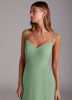 Azazie Marley Bridesmaid Dresses Matcha A-Line Off the Shoulder Chiffon Convertible Dress image2