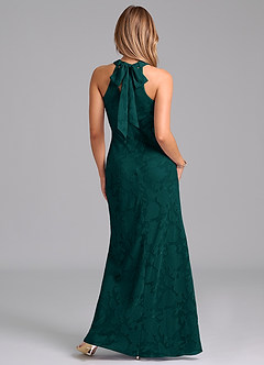 Azazie Doretta Bridesmaid Dresses Pine Mermaid Pleated Floral Burnout Dress image6