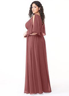 Azazie Temeka Abiti da Damigella Abito A-Line in Chiffon Increspato Ametista image10