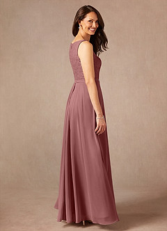 Azazie Ainsling Kleider für die Brautmutter A-Linie Quadratischer Ausschnitt Spitze Chiffon Kleid Wüstenrose image4