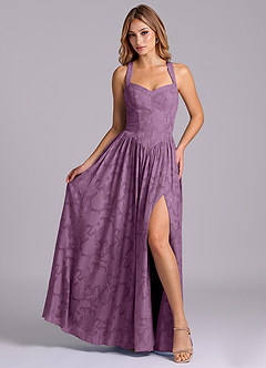 Azazie Francis Bridesmaid Dresses Wisteria A-Line Corset Floral Burnout Dress image4