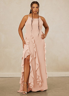 Christian Siriano Bridal for Azazie 1006 Bridesmaid Dresses English Rose Mermaid Ruched Chiffon Dress image8
