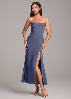 Azazie Saige Bridesmaid Dresses Stormy Sheath Off the Shoulder Chiffon Convertible Dress image6