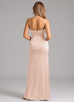 Azazie Aimee Bridesmaid Dresses Blushing Pink A-Line Sweetheart Neckline Stretch Satin Dress image2