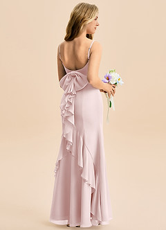 Azazie Lioren Junior Syrena Ukłon Szyfon Długość podłogi Młodsza druhna Sukienka image1