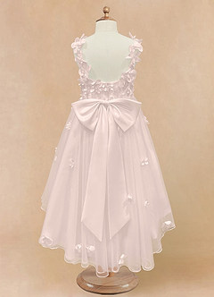 Azazie Ceres vestidos de niña de las flores Vestido de Pétalo De Rosa de Tul de Princesa con Encaje image4