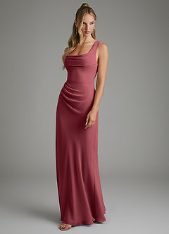 Azazie Asa Bridesmaid Dresses Merlot Sheath Corset Chiffon Dress image5