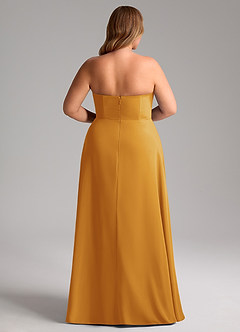 Azazie Wren Bridesmaid Dresses Butterscotch A-Line Side Slit Chiffon Convertible Dress image15
