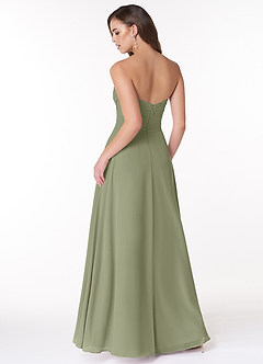 Azazie Arabella Allure Vestidos de damas de honor Vestido de Pistacho de Gasa de Corte en A Convertible con Escote de Corazón image2