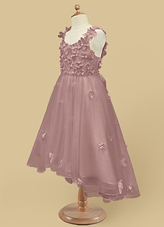 Azazie Ceres Flower Girl Dresses Dusty Rose Ball-Gown Lace Tulle Dress image8