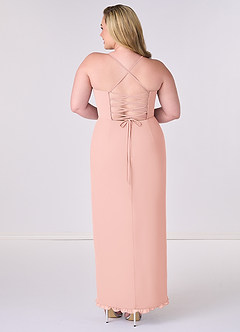 Barbie ♥ Azazie Final Sale Rosette Sheath Corset Chiffon Dress image7