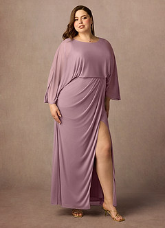 Azazie Ysabella Mother of the Bride Dresses Dusty Rose Mermaid Pleated Mesh Dress image9