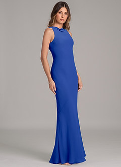 Azazie Allettie Robes de demoiselle d'honneur Robe Sirène en Mousseline de soie Bleu Roi image5