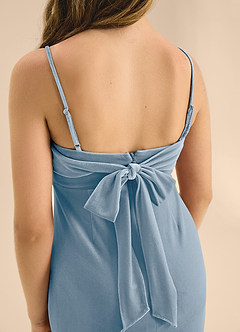 Azazie Mai Junior Dusty Blue A-Line Sweetheart Neckline Velvet Dress image8