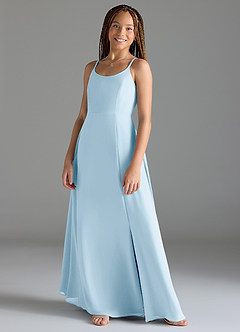 Azazie Moira Junior Agave A-Line with Pockets Chiffon Dress image3