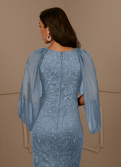 Azazie Mya Mother of the Bride Dresses Dusty Blue Sheath Scoop lace Lace Dress image5