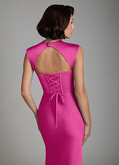Azazie Lumia Robes de demoiselle d'honneur Robe Fourreau en Satin extensible Corset Fuchsia image3