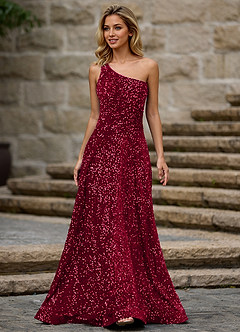 Opulent Burgundy Velvet Sequins Prom Dress image3