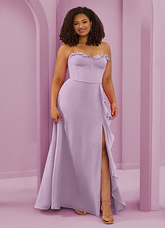 Barbie ♥ Azazie Final Sale Frosted Lilac A-Line Sweetheart Neckline Chiffon Dress image10