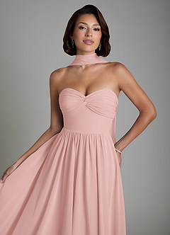 Azazie Petra Abiti da Damigella Abito A-Line in Chiffon Corsetto Rosa Cipria image6
