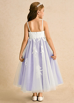 Azazie Coraline Jurken voor bloemenmeisjes A-Lijn Jurk van Kant Ivoor Lila image2