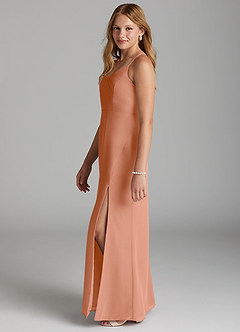 Azazie Becca Junior Champagne Rose Mermaid Chiffon Dress image6