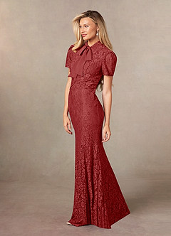 Azazie Carleannia Mother of the Bride Dresses Rust Mermaid Lace Chiffon Dress image2