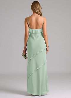 Azazie Nancie Bridesmaid Dresses Agave Mermaid Ruched Chiffon Dress image2